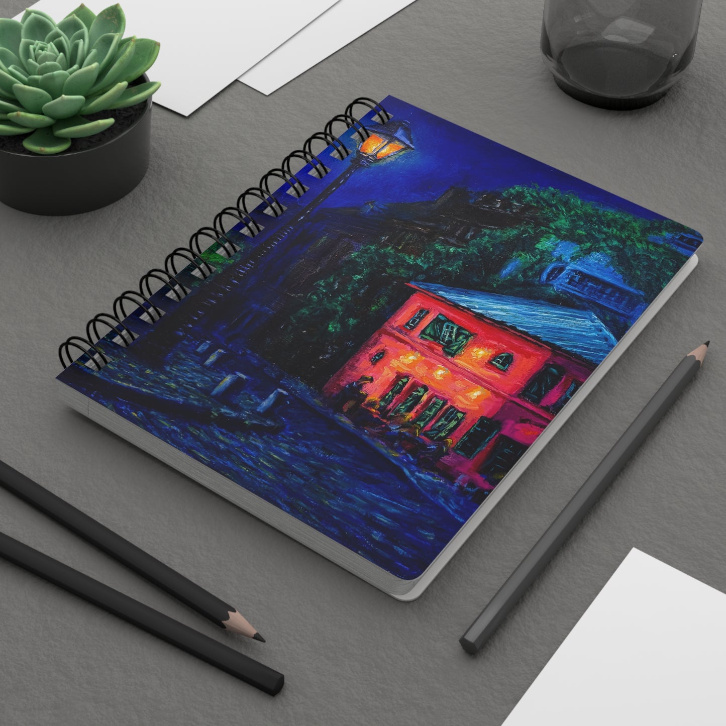 Cafe After Dark - Spiral Notebook