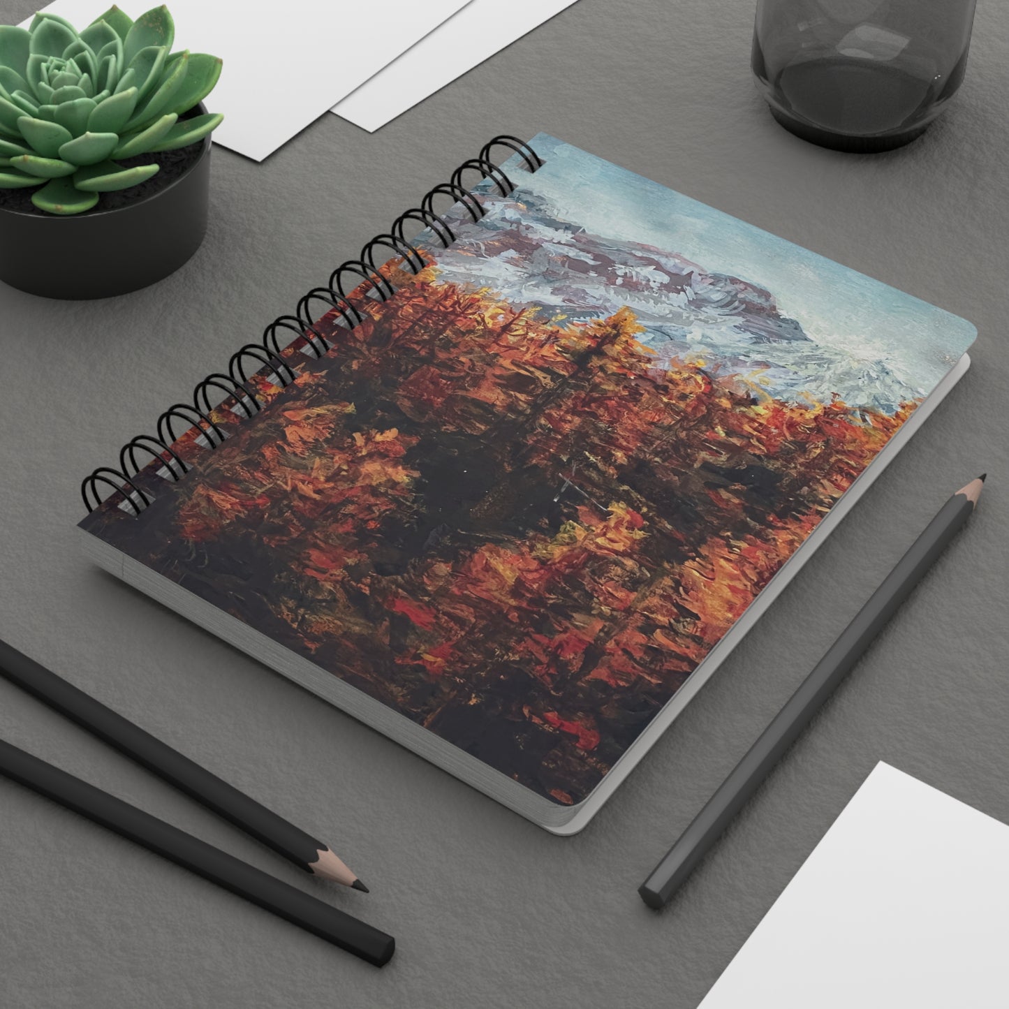 Golden Autumn Sunrise - Spiral Notebook
