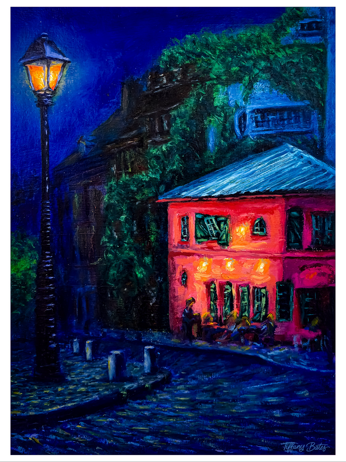 Cafe After Dark - Original Oil Painting