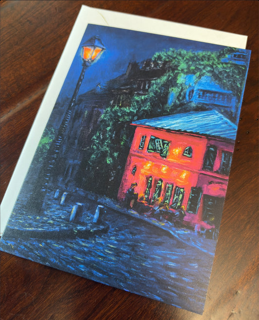 Cafe After Dark- Greeting Card