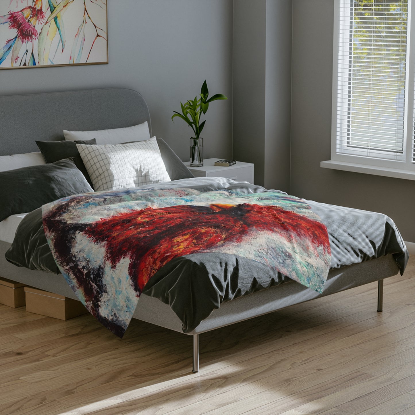 Frost & Fire Cardinal - Microfiber Blanket